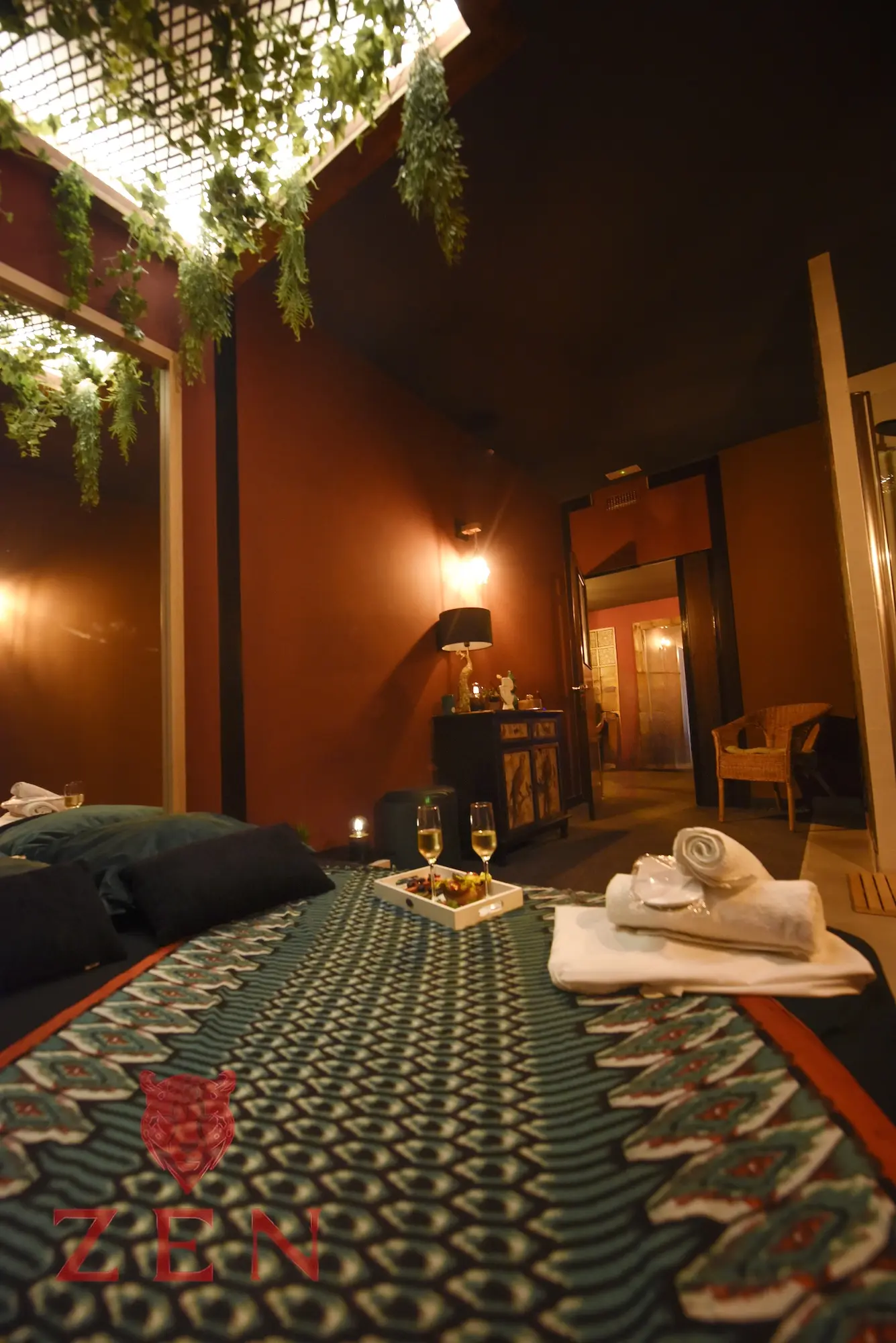 Private massage suite with warm lighting in Barcelona