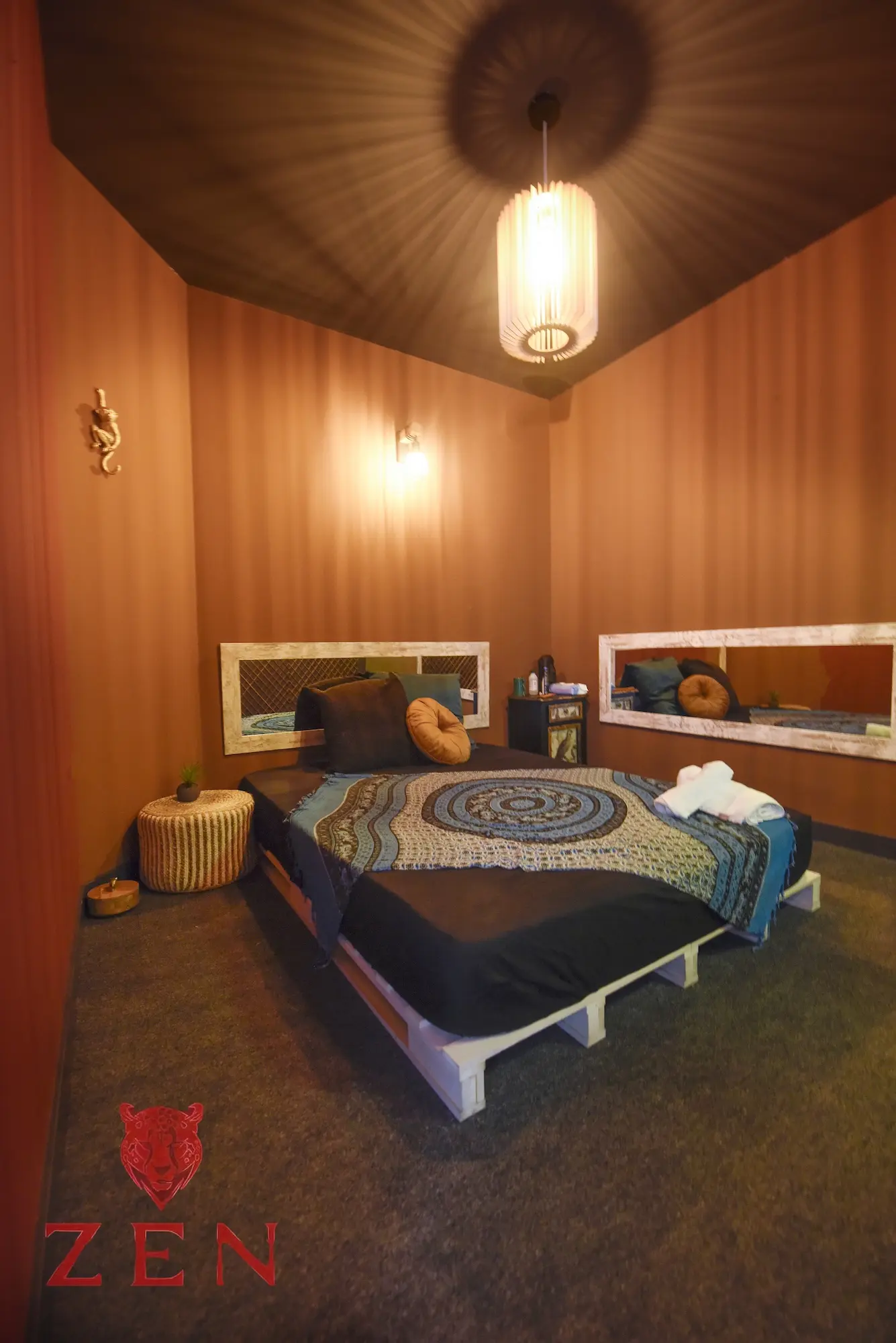 Velvet room prepared for an erotic massage session