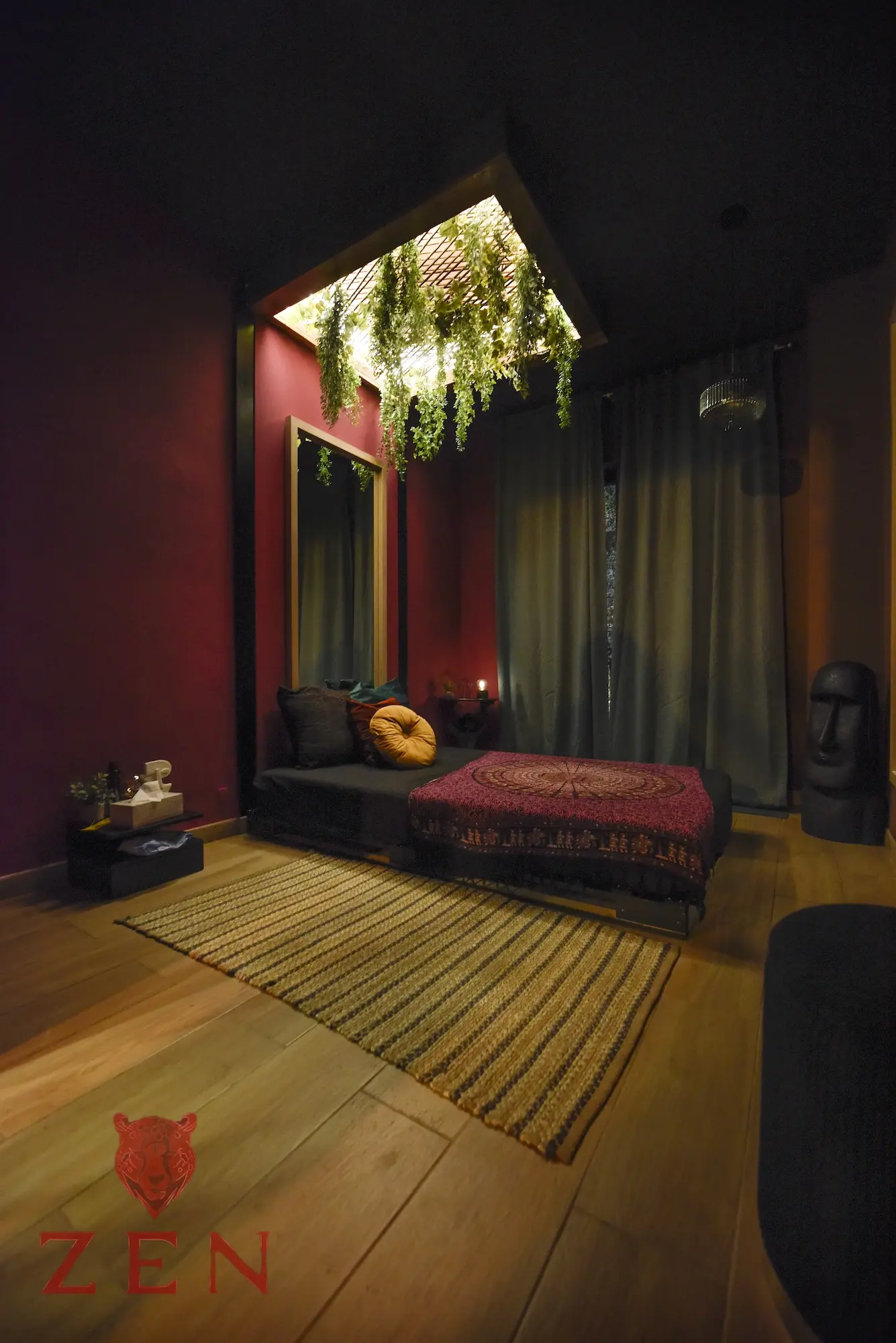 Private Tantra room with warm interior decor